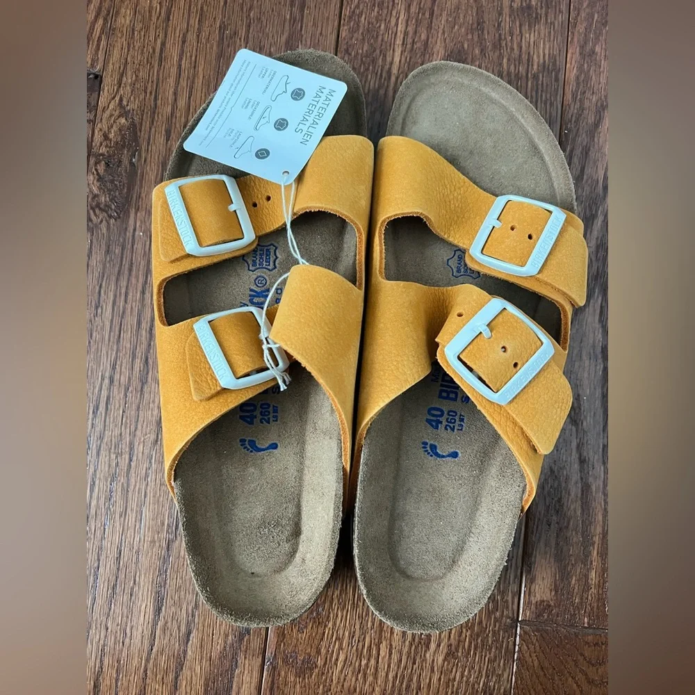 Birkenstock Arizona Soft Footbed Sandals with White Buckles - Narrow Fit - Picture 8 of 13